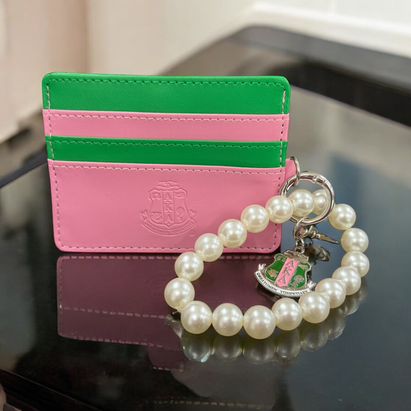 AKA Pearl Strap Credit Card Wallet