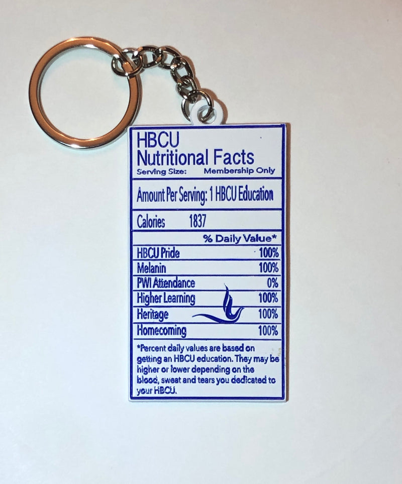 HBCU Nutritional Fact Keychain